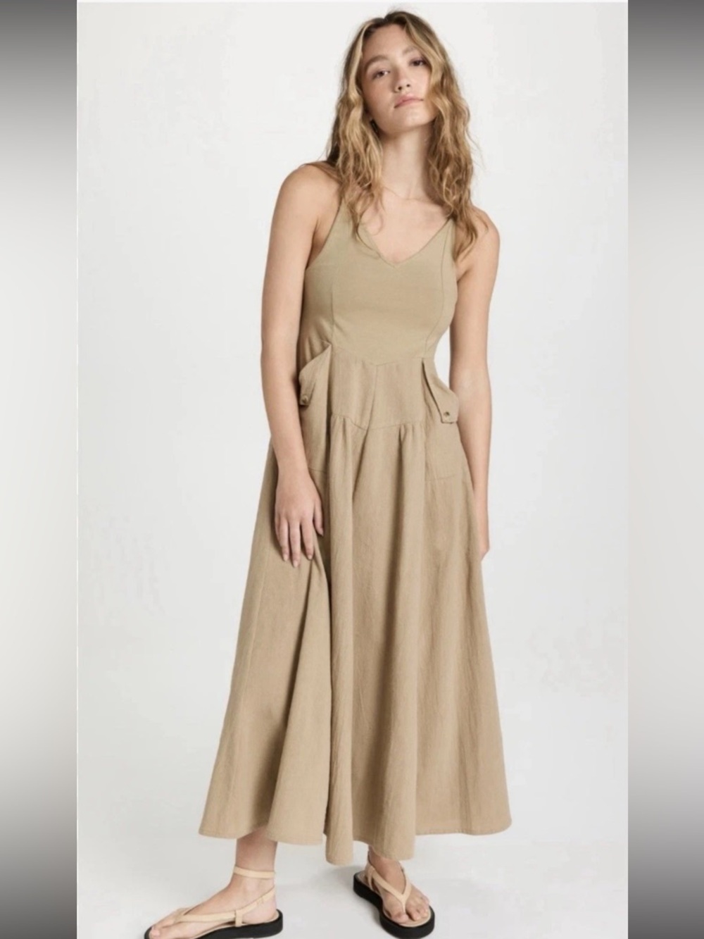 Free People Khaki Maxi Dress